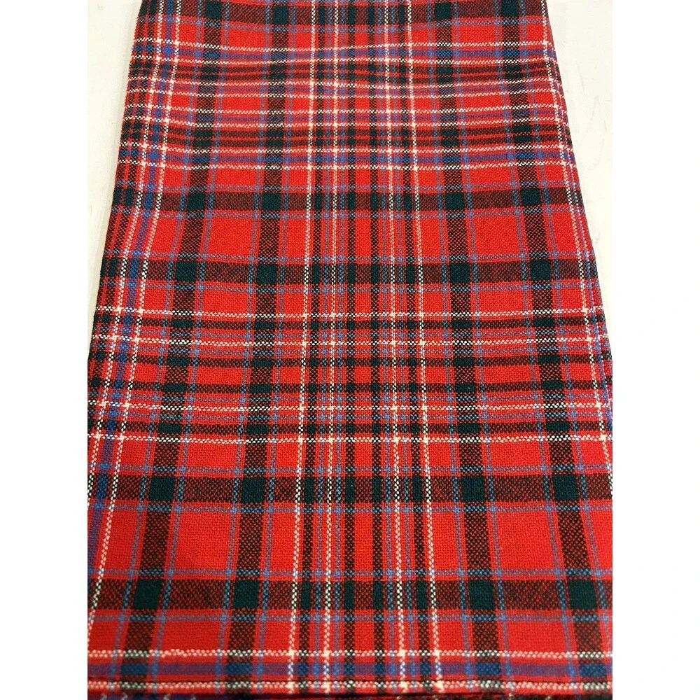 Scotland House Ltd Red Tartan Plaid Scarf Pure Wool Galaschiels, Scotland